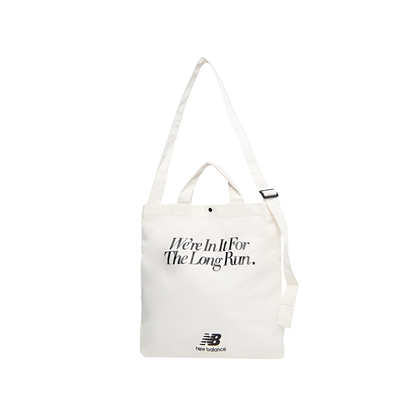 New Balance New Balance Fabric Tote Bag, Shopping Bag, Shoulder Bag, Handbag Regular Unisex Ivory White