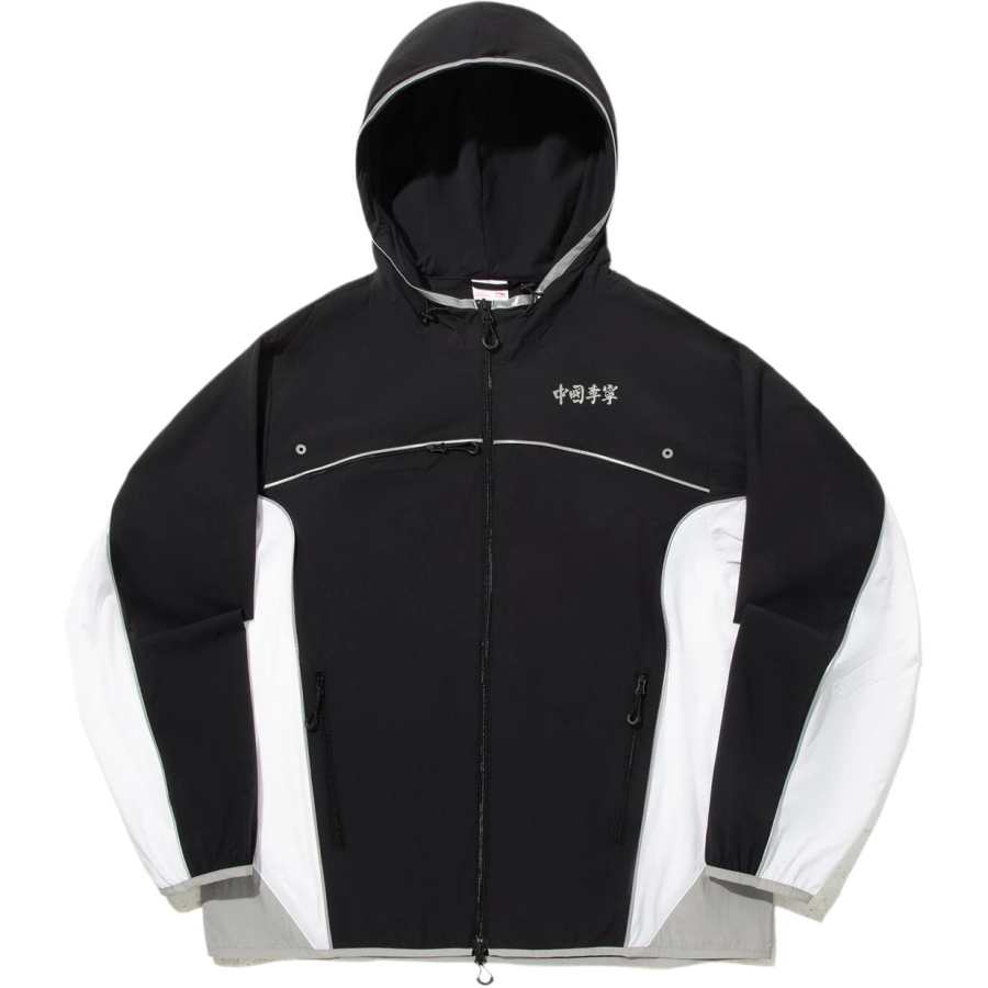 Li-Ning Li Ning Trench Coats Men's Black/White/Ultimate Gray Hooded Moderate Other