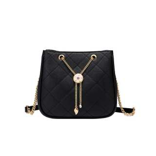 JUST STAR Pu Bucket Bags Crossbody Bag, Shoulder Bag Women's Black/White