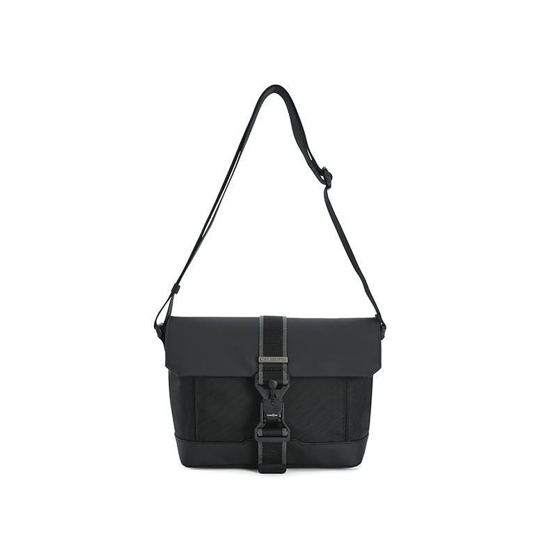 FILA WHITE Fabric, PU, Synthetic Leather Shoulder Bag Men's Jet Black