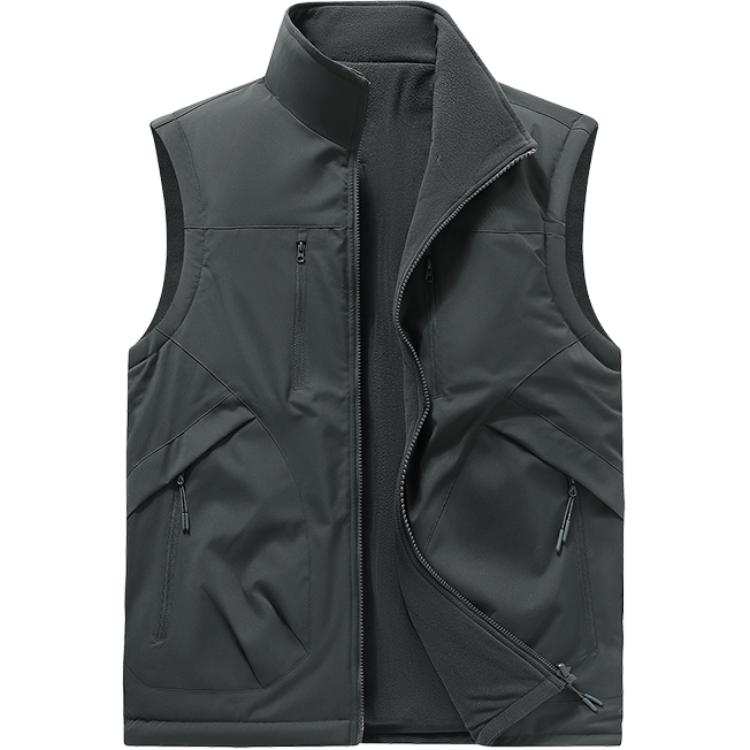Sugarfunk Sugarfunk Vests Men's Stand Collar Thickened And Fleece Lined Workwear