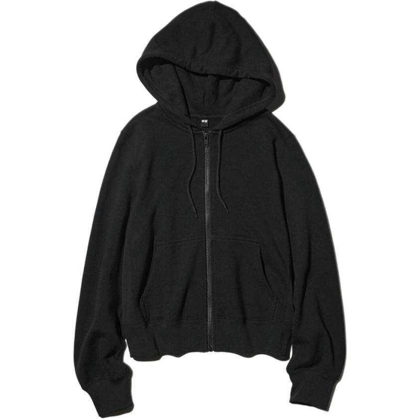UNIQLO Sweatshirts Women's Black Hooded Moderate