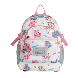 LOLA DESIGN Fabric Backpack Women's Milk White/Royal Blue