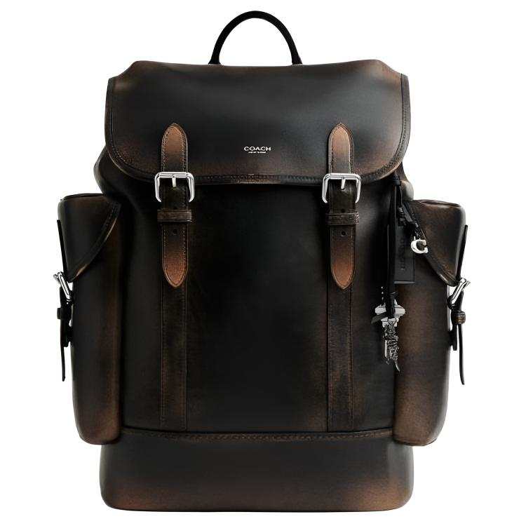 COACH COACH Leather Backpack Large Men's Black
