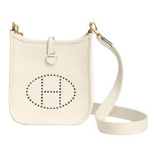 HERMES Evelyne Leather Crossbody Bag, Shoulder Bag 16 Women's I2 Nata Cream White