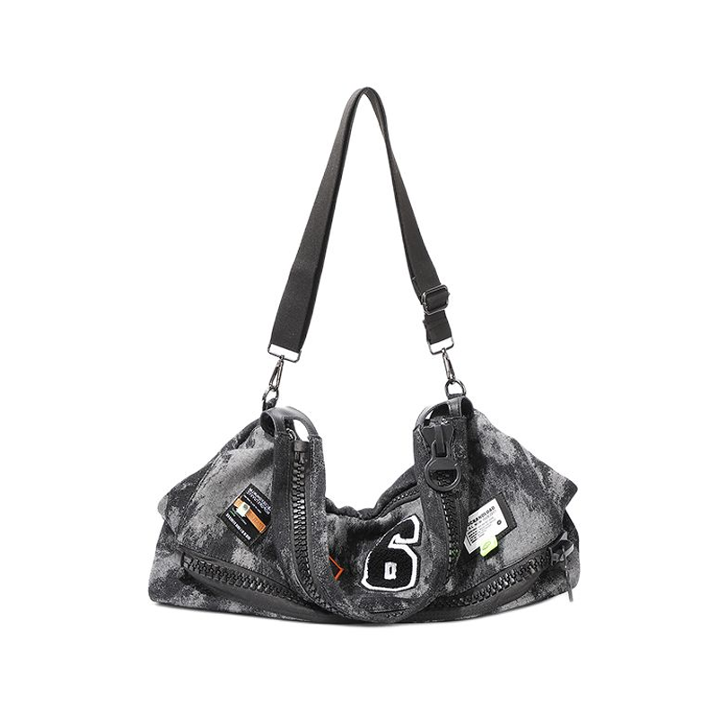 MASTER CANVAS Shoulder Bag, Crossbody Bag, Travel Bag, Gym Bag Regular Unisex Black Gray