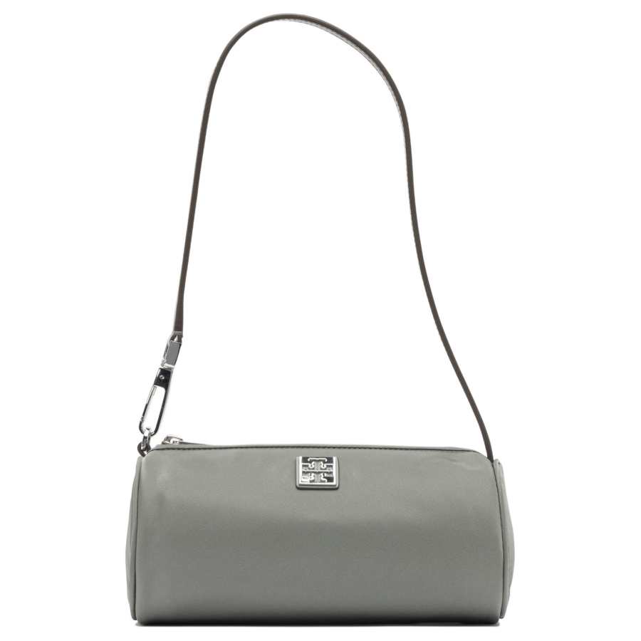 TORY BURCH VIRGINIA Recycled Nylon Cylinder Bag, Shoulder Bag Mini Women's Shale Gray Color