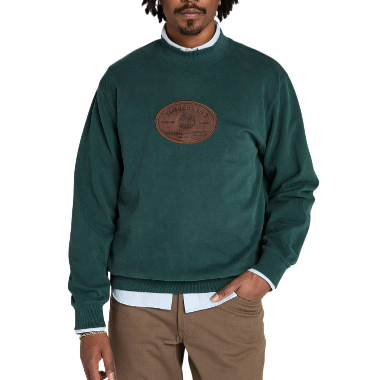 Timberland Sweatshirts Men's Green Crew Neck Moderate