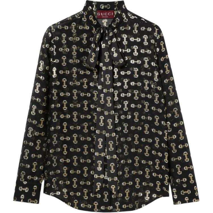 Gucci Horsebit silk fil coupé shirt