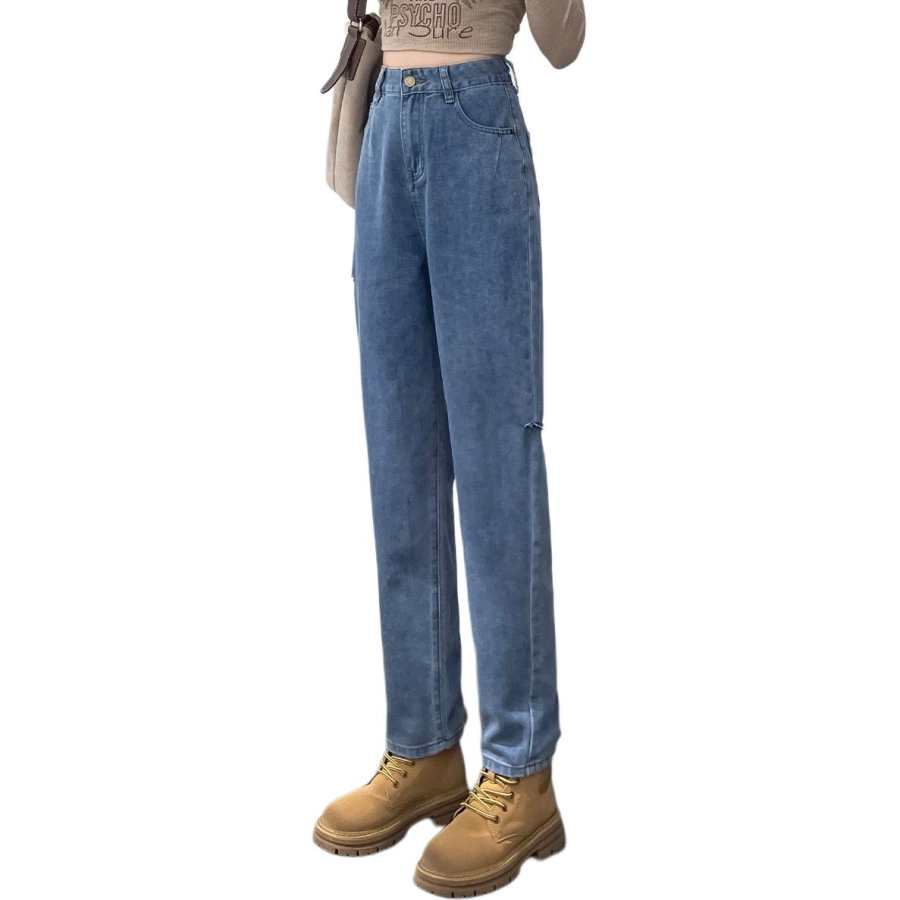 Tonlion Jeans Women's Light Blue Moderate Tapered Pants