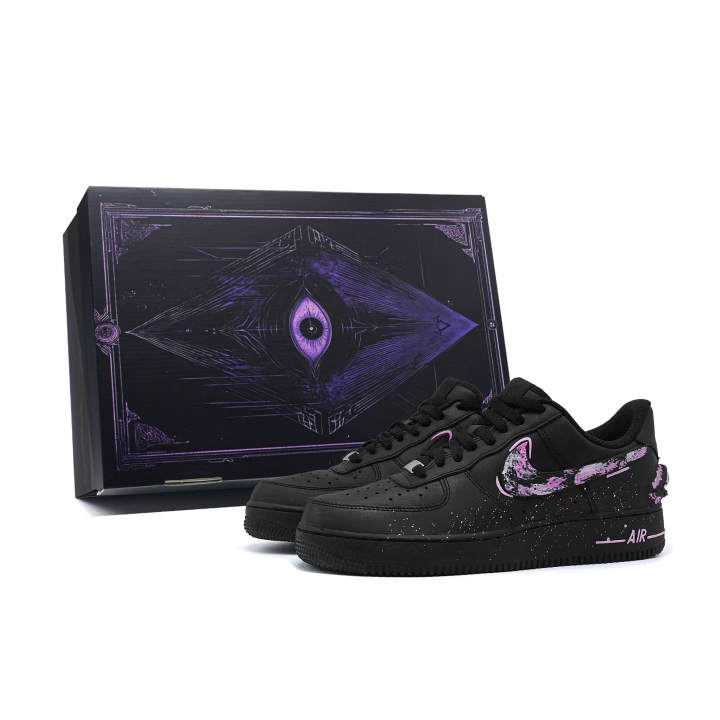 Nike Nike Air Force 1 Low top Skateboard Shoes Unisex Black Pink