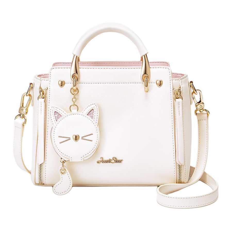 JUST STAR Synthetic Leather Shoulder Bag, Crossbody Bag, Handbag Regular Women's White/Black/Pink/Blue