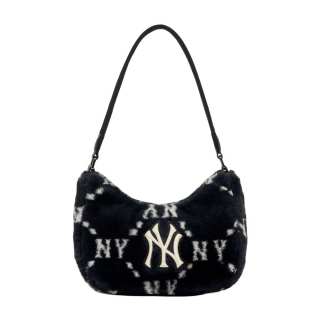 MLB Plush Shoulder Bag, Handbag, Shoulder Bag Regular Unisex Black