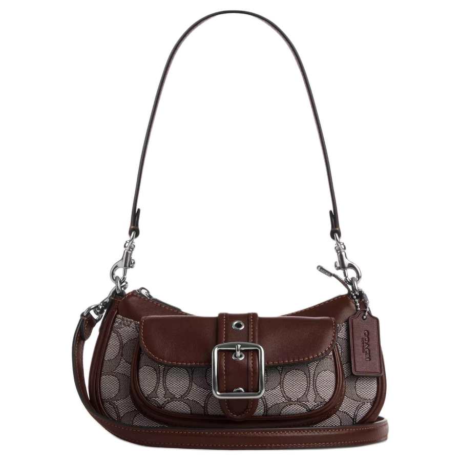 COACH Ashton Fabric With Cow Leather Shoulder Bag Small Women's Multicolor