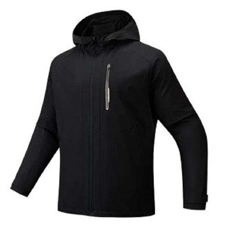 Anta Water Repellent Fleece Lined Thermal Jacket, Basic Black Woven Sports Coat Men's