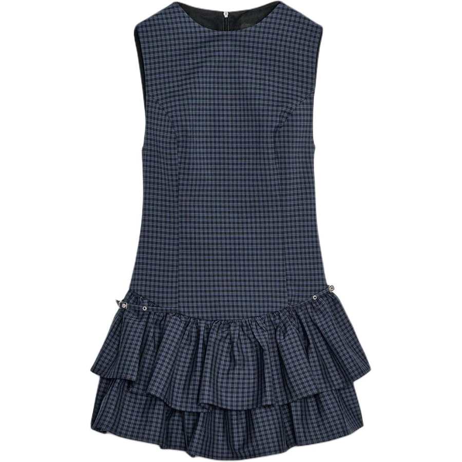 ZARA Sleeveless Dresses Women's Indigo Crew Neck Moderate
