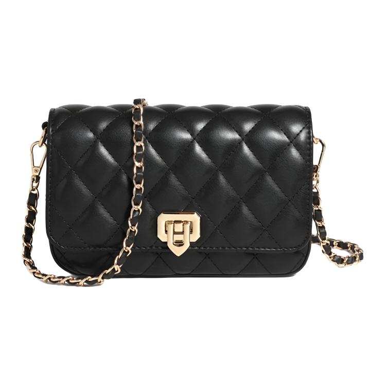 Semir Chain Bag Pu Shoulder Bag Regular Medium Size Women's Black/White