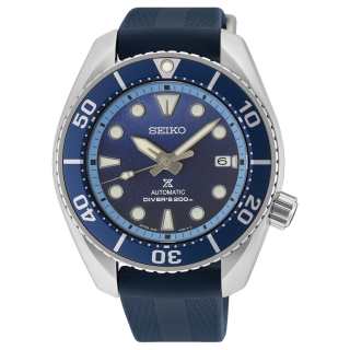 SEIKO Prospe Automatic Mechanical Movement Silicone Strap Watch 45mm Men's Watches Blue Dial