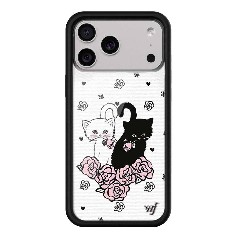 WILDFLOWER Silicone Material Kitten Phone Cases Compatibility Apple IPhone 17/16/15/14/Pro/Max Girlish
