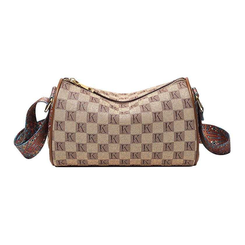 AOKANG PVC Synthetic Leather Pillow Bag, Crossbody Bag, Cylinder Bag, Boston Bag Women's