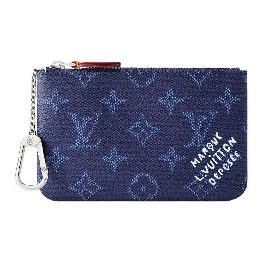 LOUIS VUITTON Heritage Coated Canvas Key Pouch Small Men's Sea Blue