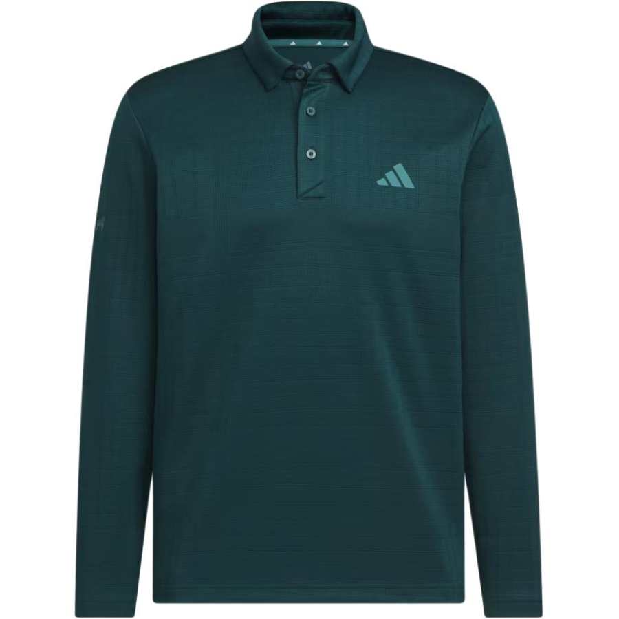 Adidas Adidas Polo Shirts Men's Dark Green Stand Collar Moderate Straight Fit