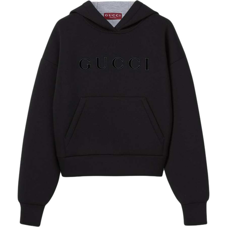 GUCCI Sweatshirts Women's Black Hooded Moderate Regular