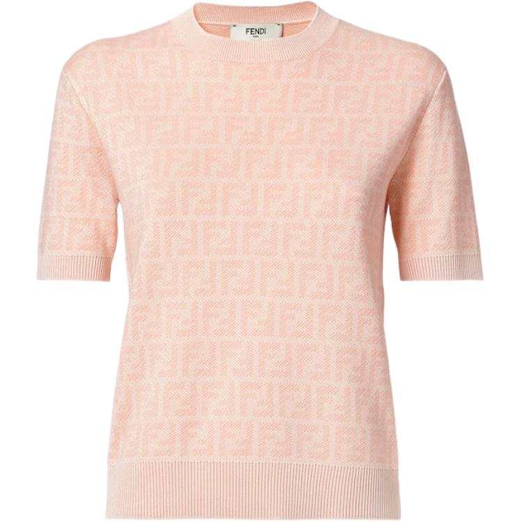 Fendi Ff Jacquard Short Sleeved Crewneck Jumper