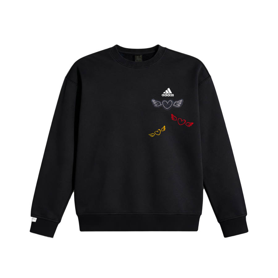 Adidas Adidas LABEL Sweatshirts Unisex Black Crew Neck Moderate Regular