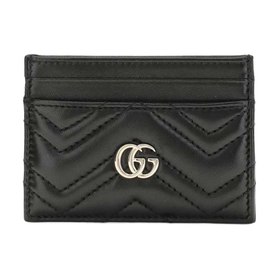 GUCCI GG Marmont Sheepskin Card Holder Women's Black