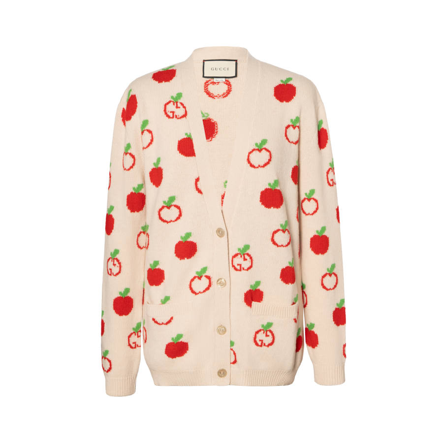 GUCCI 【Previous Season】GG Apple intarsia knit cardigan