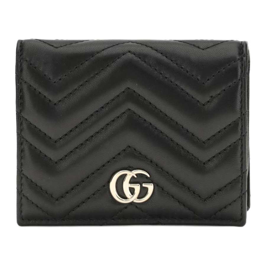 GUCCI Sheepskin Wallet Mini Women's Black