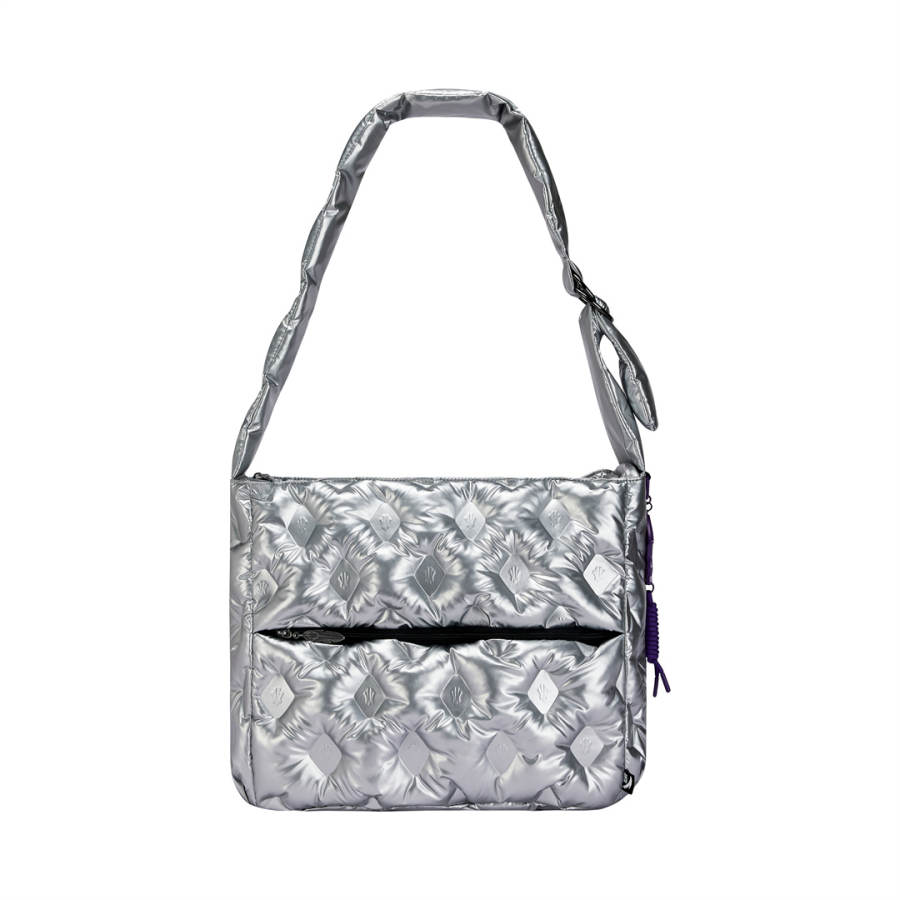 Anta Irving Collection Pu Shoulder Bag Women's Gray Silver