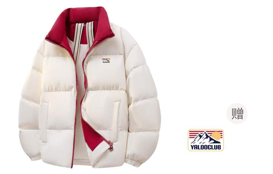 YALU Down Jackets Unisex Stand Collar Thickened Puffer Jacket