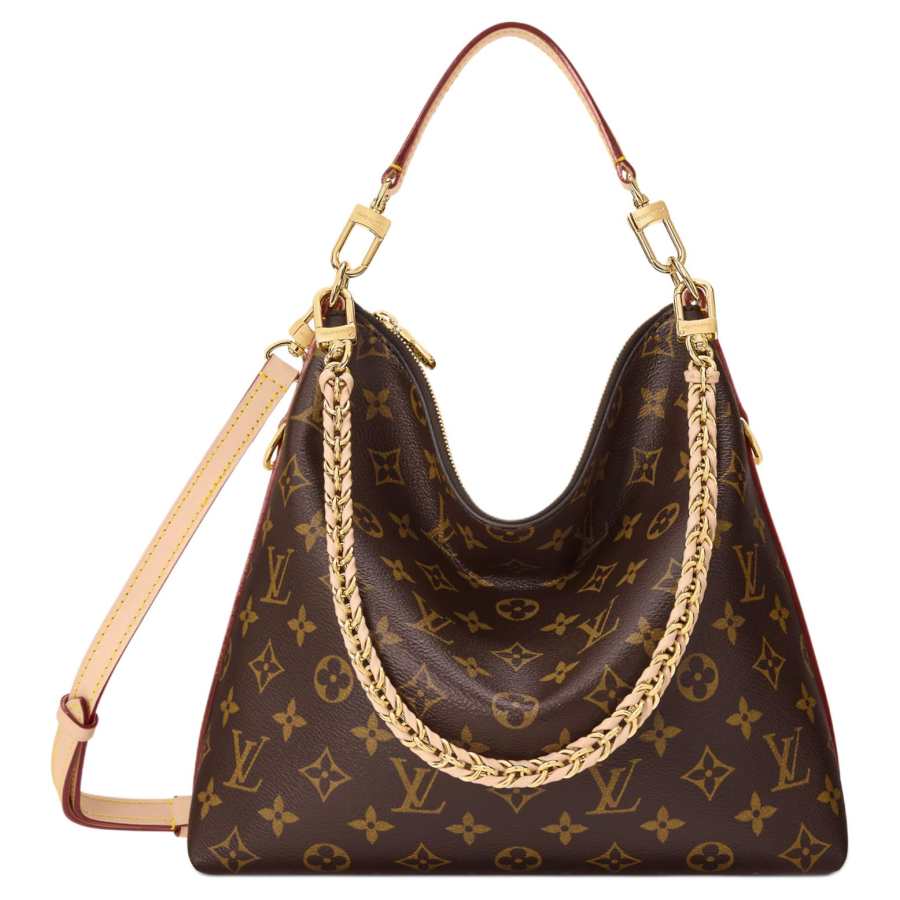 LOUIS VUITTON Monogram Coated Canvas Handbag Women's Brown