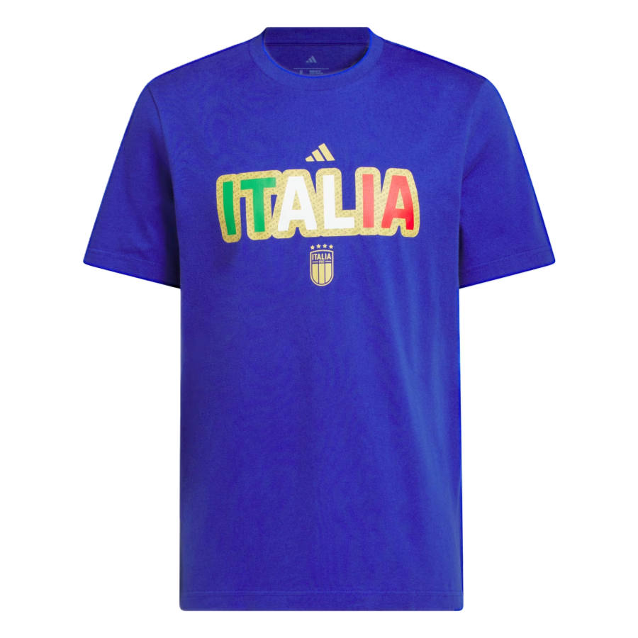 Adidas Adidas WORLD CUP T Shirts Men's Semi Transparent Blue Crew Neck Moderate