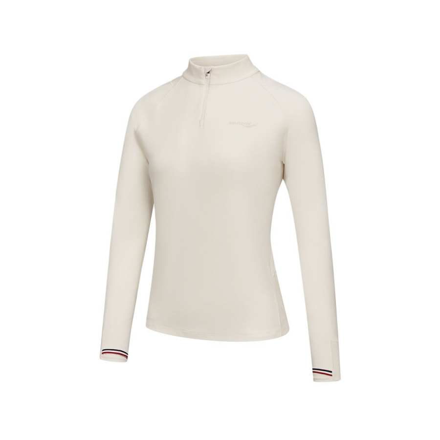 Saucony Knitwear Unisex Ecru Stand Collar Moderate