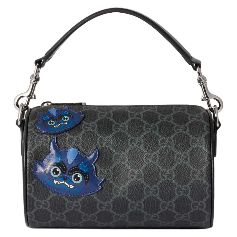 GUCCI Fabric Cylinder Bag Handbag Mini Men's Black