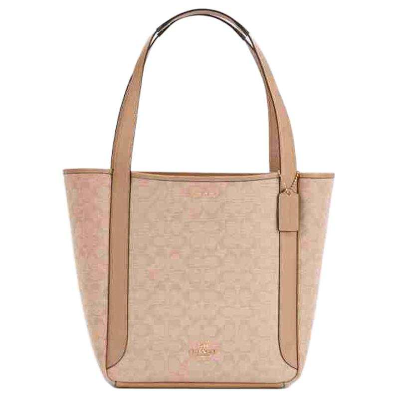 COACH Hadley Fabric With Cow Leather One Shoulder Handbag Large Women's Khaki