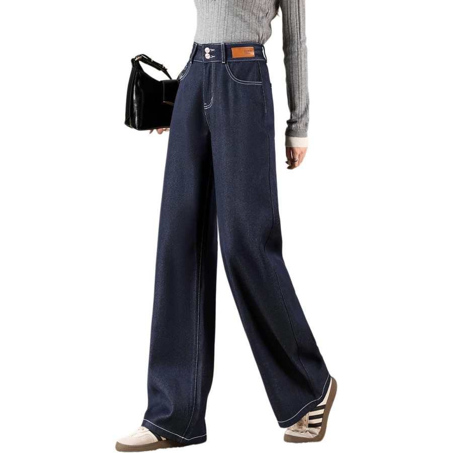 BALENO Jeans Women's Dark Blue Moderate Straight Fit Pants