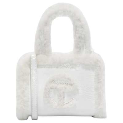 UGG X TELFAR Collaboration Cow Leather With Shearling Shoulder Bag, Crossbody Bag, Handbag Small Women's White