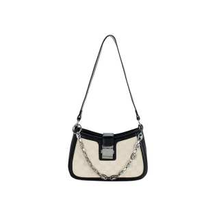 VINEY Cow Leather Shoulder Bag Crescent Bag Small Women's Ecru