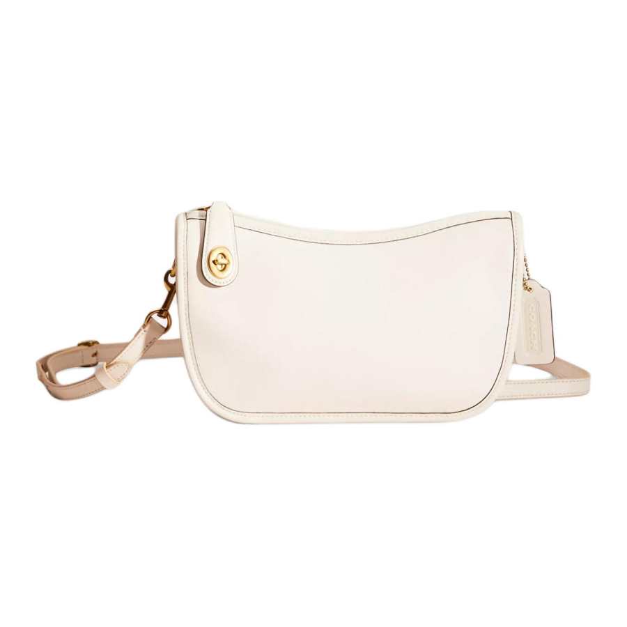 COACH Swinger Leather Shoulder Bag Medium Women's Pink
