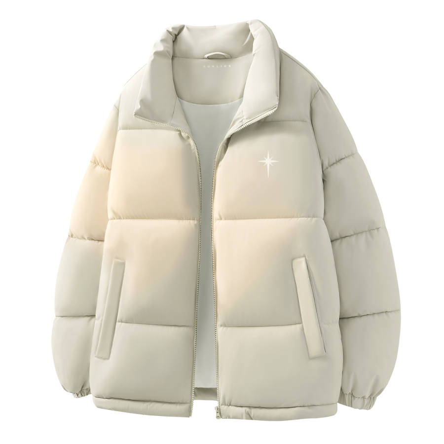Tonlion Puffer Jackets Unisex Stand Collar Moderate Padded Puffer Jacket