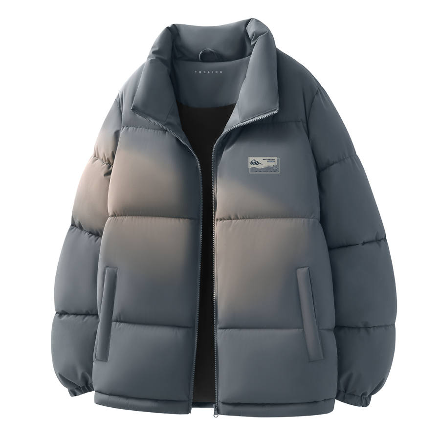 Tonlion Puffer Jackets Unisex Stand Collar Moderate Padded Puffer Jacket