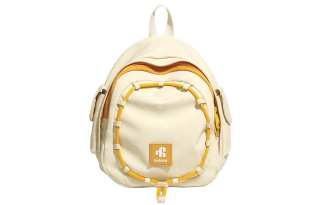 VAOPER Polyester Backpack, Small Backpack, Double Shoulder Bag Small Women's Cream Yellow/Marine Blue