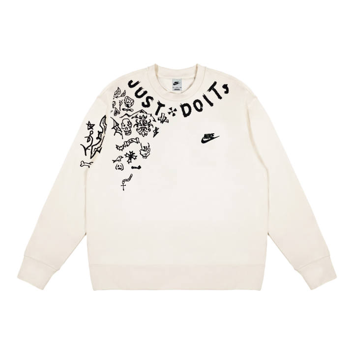 Nike Nike Sweatshirts Unisex Ecru Crew Neck Thickened Regular