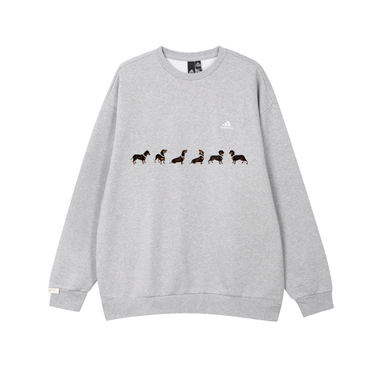 Adidas Adidas Sweatshirts Unisex Medium Heather Gray Crew Neck Thickened Regular