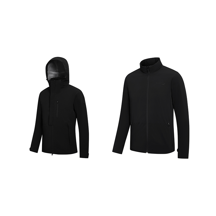 Saucony Down Jackets Unisex Black Hooded Moderate Other