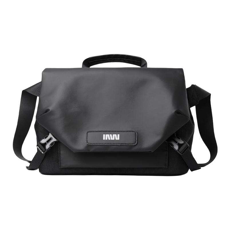 SEPTWOLVES PVC With Oxford Biker Bag, Sling Bag, Crossbody Bag, QPL Regular Unisex Black